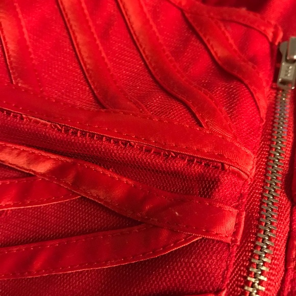 Vintage Cache Strapless Red 10 Ribboned Mini Cocktail Dress - Picture 6 of 6